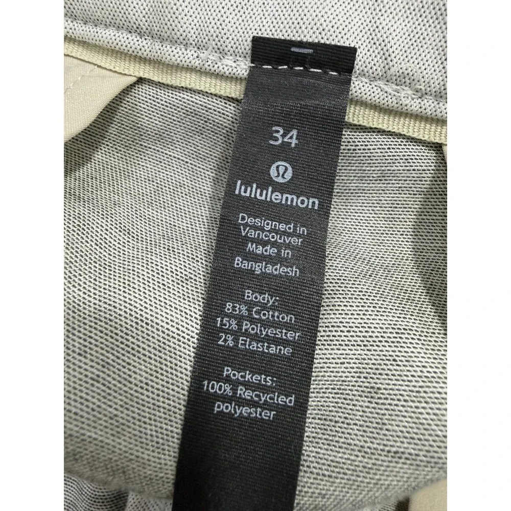 Lululemon Shorts Mens 34 Gray Stretch Chino Casual Golf Flat Front 11